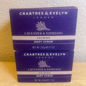 2x New CRABTREE & EVELYN Lavender & Espresso Calming Body Scrub 7.7oz Sealed NIB